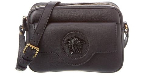 versace la medusa leather camera bag